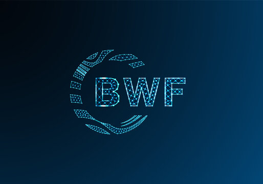 BWF low poly letter logo vector design. BWF lower poly logo design. BWF unique low poly logo design.