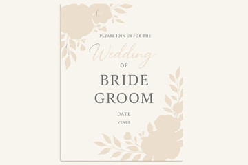 Obraz premium Wedding Invitation Template – Elegant Floral Vector Design for Couples