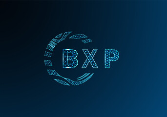 BXP low poly letter logo vector design. BXP lower poly logo design. BXP unique low poly logo design.