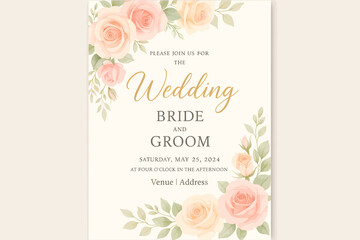 Wedding Invitation Template – Elegant Floral Vector Design for Couples