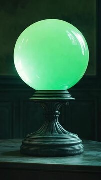 Crystal globe on ornate stand, fantasy or antique, possibly used for scrying or fortune telling.