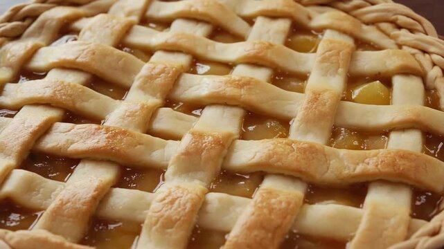 Homemade Apple Pie with Golden Lattice Crust for Autumn Baking Inspiration