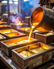Molten metal poured into molds (1)