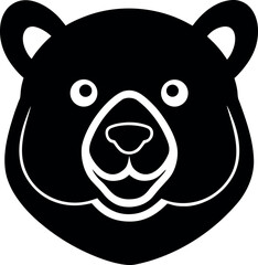 chunky friendly bear head with rounded ears and soft features