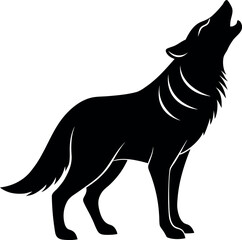 Wolf silhouette howling designed with smooth continuous single line style in vector