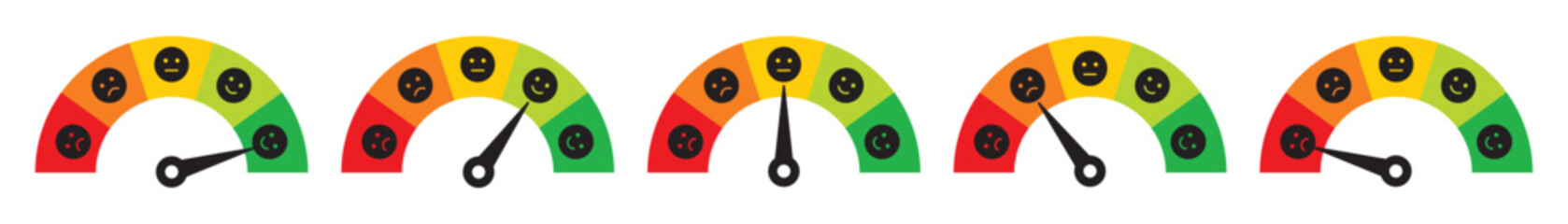 feedback rating scale meter. feedback rating scale meter solid icon set. vector illustration. eps file.