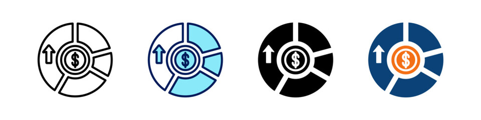 Profit Margin All In One Icon Multi Styles Vector Set