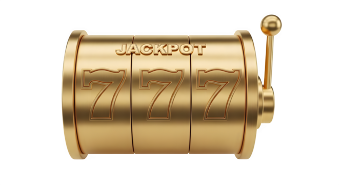 Hit the jackpot with lucky sevens on a gleaming gold slot machine, symbolizing fortune, winning, and ultimate gambling success for exciting ventures.