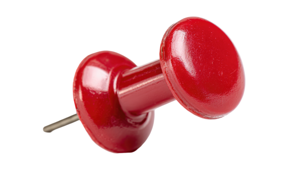 Close-up of a vibrant red pushpin