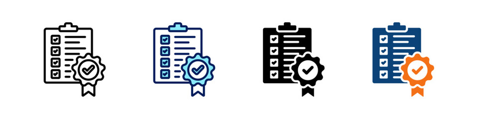 Quality Assurance All In One Icon Multi Styles Vector Set