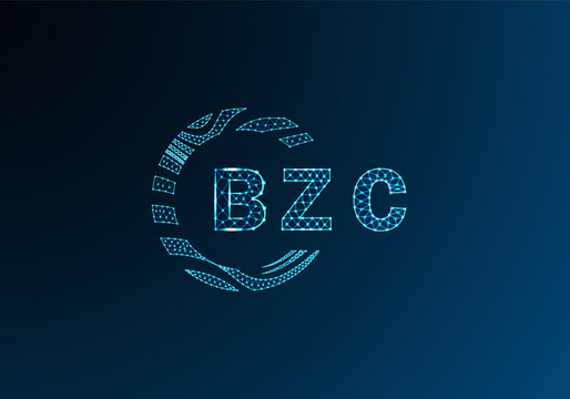 BZC low poly letter logo vector design. BZC lower poly logo design. BZC unique low poly logo design.