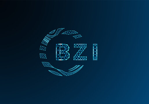 BZI low poly letter logo vector design. BZI lower poly logo design. BZI unique low poly logo design.