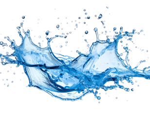 Dynamic water splash frozen in motion on transparent background, refreshing summer ph