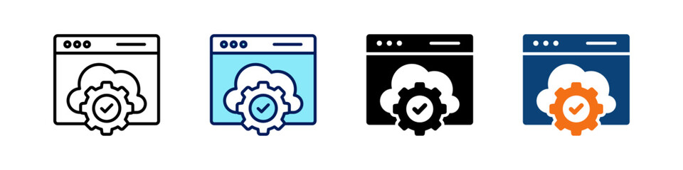Cloud Api All In One Icon Multi Styles Vector Set
