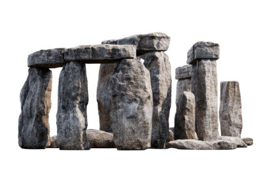 Stonehenge-like structure, weathered gray stones