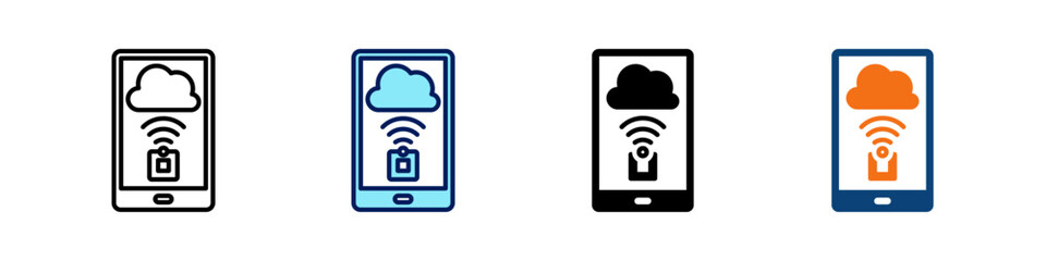 Cloud Iot Sensors All In One Icon Multi Styles Vector Set