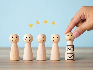 Customer satisfaction survey with happy face rating for positive feedback