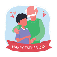 Grandpa bonding Vector illustration which can easily modify or edit