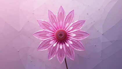 Obraz premium Pink Crystal Flower, Geometric Design - Abstract and geometric designs