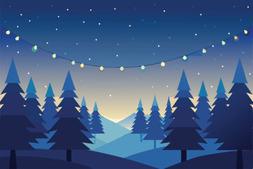 Fototapeta premium stylized forest background showing rows of pine tr.eps