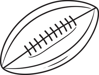 American Football Rugby Ball Silhouette in Black | Sports Icon Illustration Vector Format