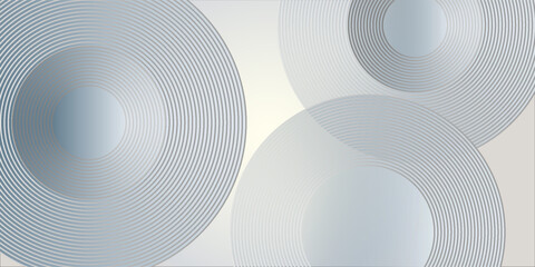Elegant abstract design featuring overlapping circular patterns with fine metallic lines on a soft, gradient background. The image has a clean, modern