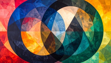 Abstract geometric design with overlapping circles