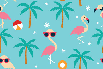 tropical christmas pattern with flamingos  palm t (1).eps