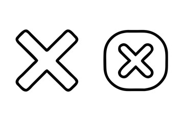 Obraz premium checkmark-and-x-or-confirm-and-deny-line-art-color 