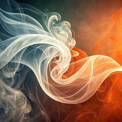 Dynamic Flow of Smoke and Light in Vibrant Abstract Form, fractal flame background