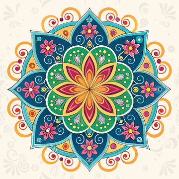 Adobe Illustrator Artwork Colour ful Mandela design.	
