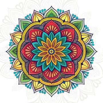 Adobe Illustrator Artwork Colour ful Mandela design.	