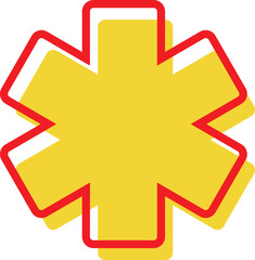 Star of Life icon representing emergency medical services (EMS), first responders, and healthcare rescue operations. Ideal for ambulance graphics, medical infographics, and healthcare safety designs