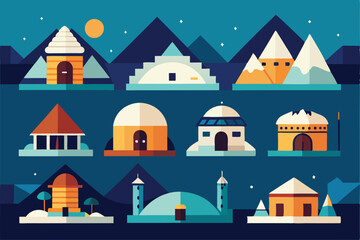 vector pack of 12 house styles from around the wor.eps