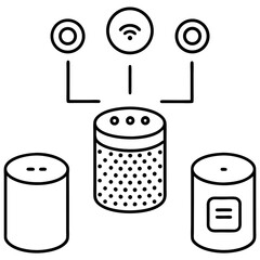 Illustration of a smart speaker isolated on white background