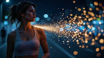 Characters release luminescent particles
