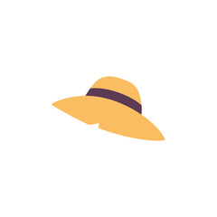 Cartoon beach hat. Summer women’s hat vector illustration.