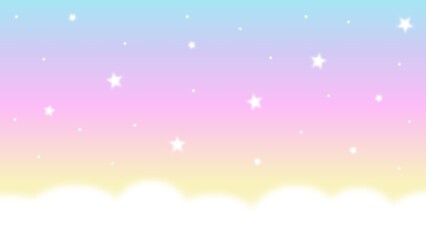 Cute night sky background with clouds and stars