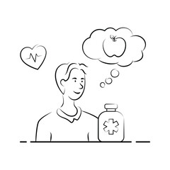 Take a look at this creative illustration of healthy thoughts illustration