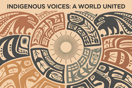 Powerful indigenous art showcases unity and cultural richness, perfect for educational materials, promoting diversity, and celebrating global communities together