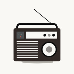 Minimalist flat design illustration of a vintage object