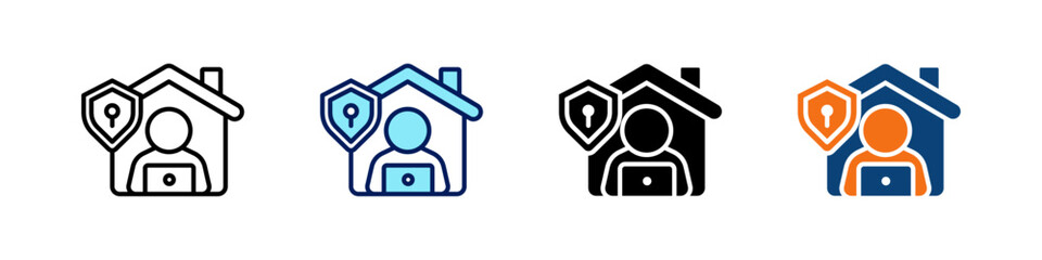 Cybersecurity All In One Icon Multi Styles Vector Set