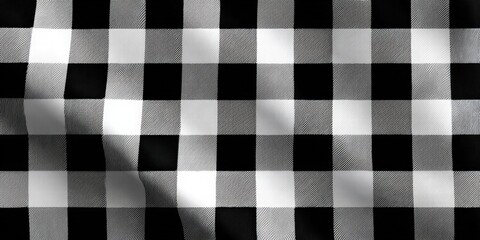 Black and White Checkered Fabric Pattern