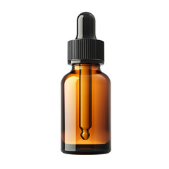 Amber glass dropper bottle with black cap