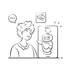 Digital therapy character illustration in trendy style