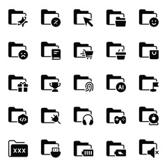 Glyph icons set for Archive folder