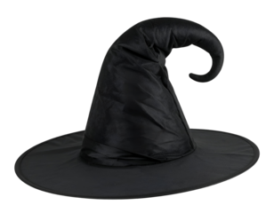 Witch’s hat with curled tip isolated on transparent background