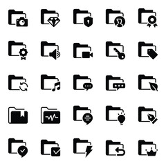 Glyph icons set for Archive folder