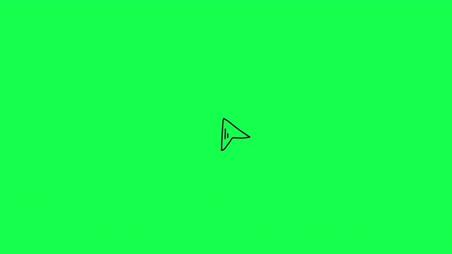 Doodle Cursor Arrow Animation Green Screen | Hand Drawn Click Pointer Effect