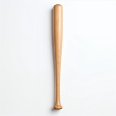 Obraz premium Wooden baseball bat centered composition for game or sports activity object on white background